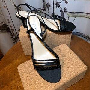 Nina Abbi Asymmetrical Evening Sandal Black